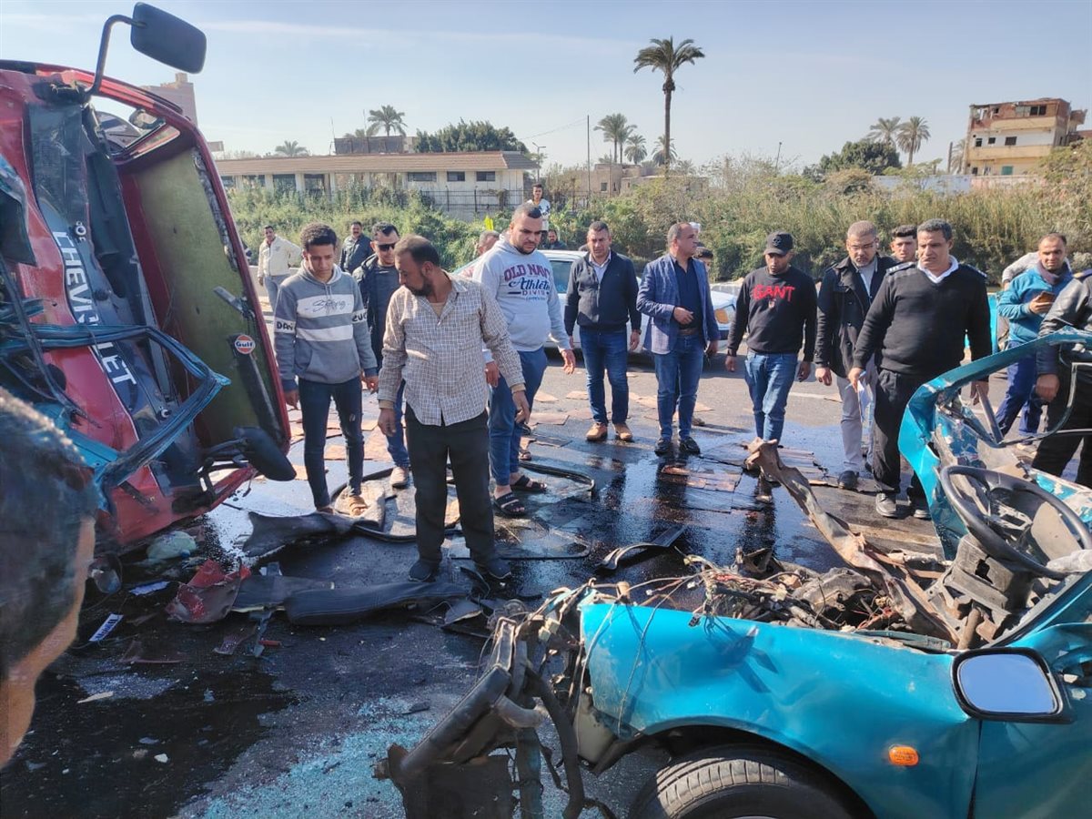  حادث تصادم مروع علي طريق بنها كفرشكر،فيتو