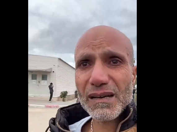 أسير فلسطيني باكيًا أول مرة أشرب مياه، فيتو