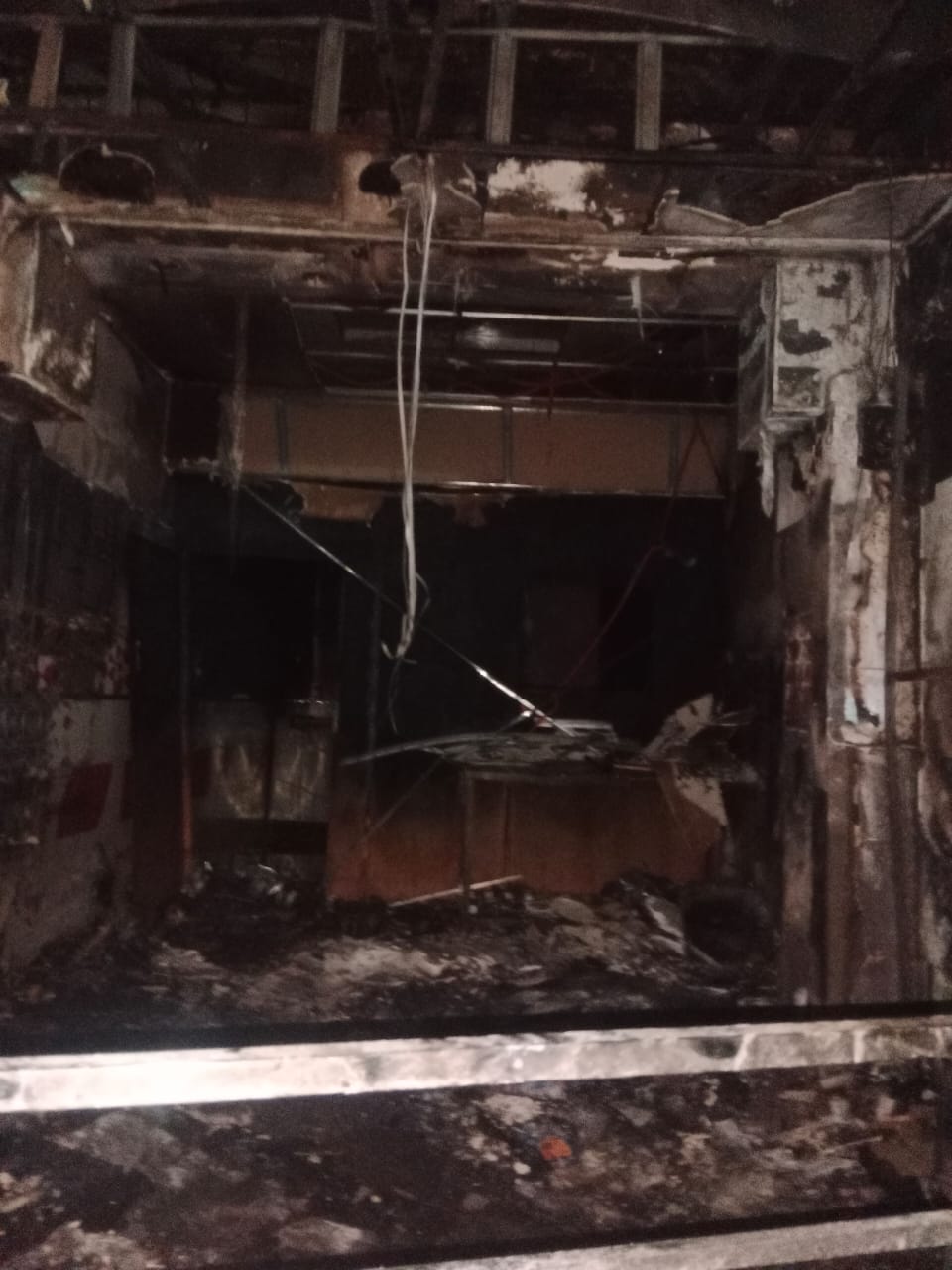 حريق بمحل مشويات بالقليوبية،صور