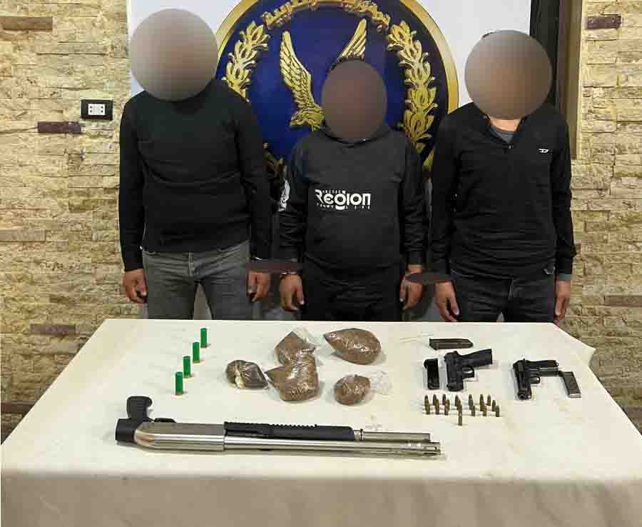 ضبط 3 عناصر جنائية بحوزتهم مواد مخدرة وأسلحة نارية فى السلام&nbsp;
