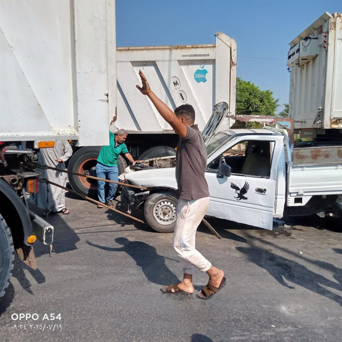 تصادم ربع نقل بمقطورة علي الزراعي بالقليوبية، فيتو