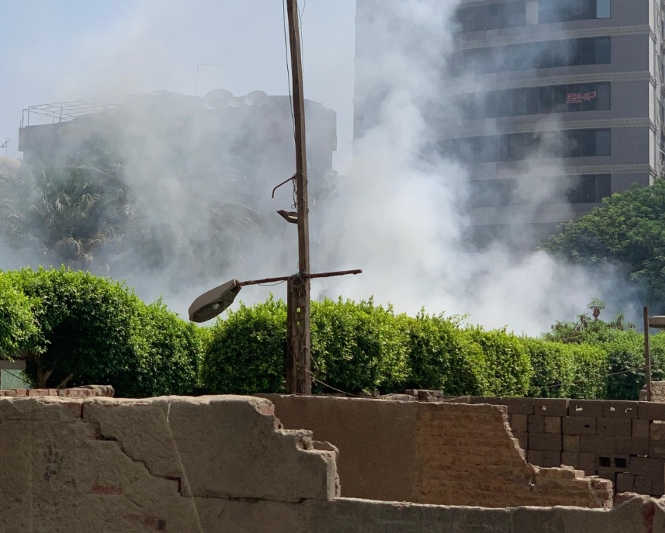 حريق بكورنيش المعادي&nbsp;