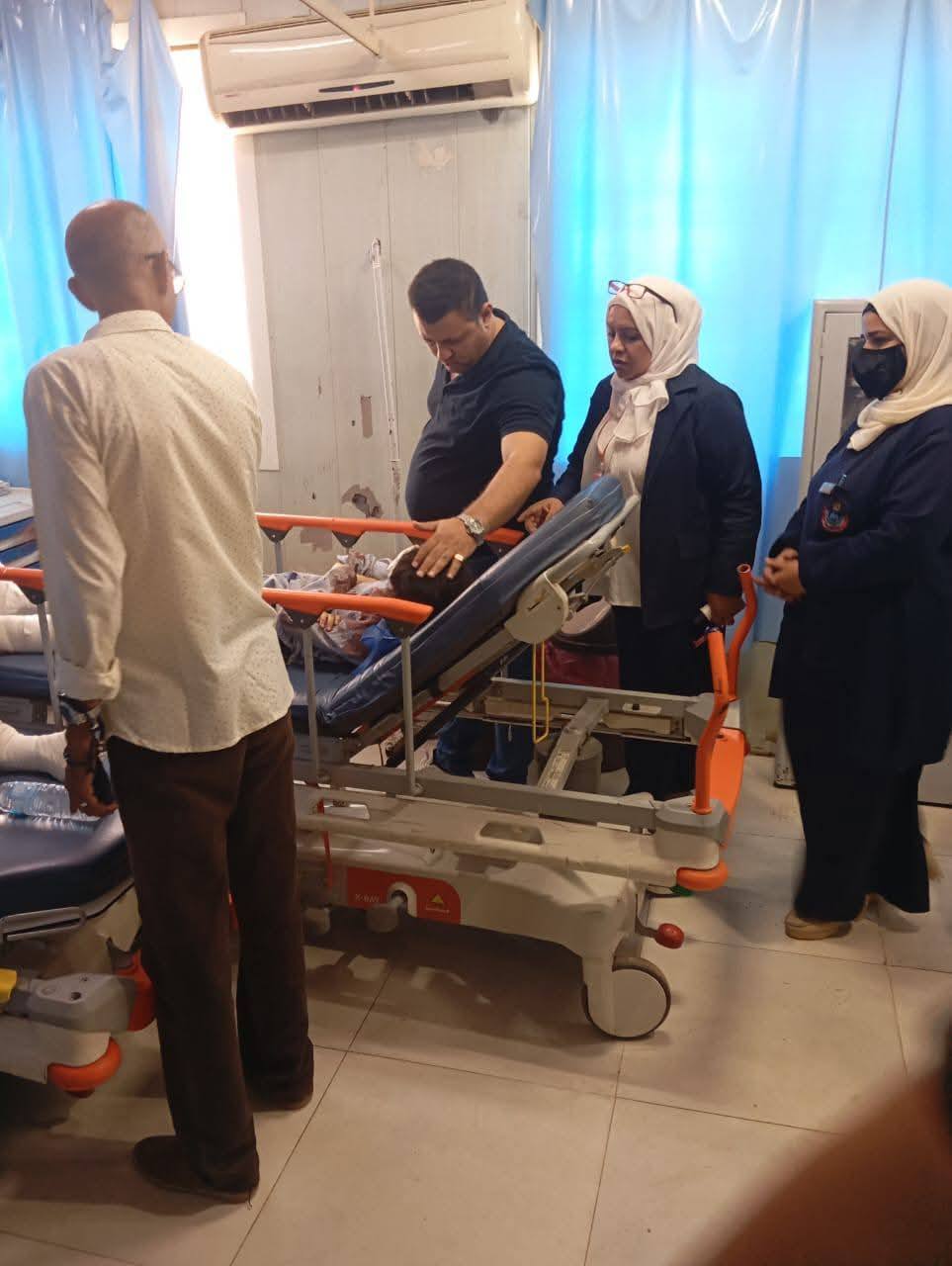 وكيل صحة بني سويف يطمئن على حالة مصابي الصحراوي الشرقي&nbsp;