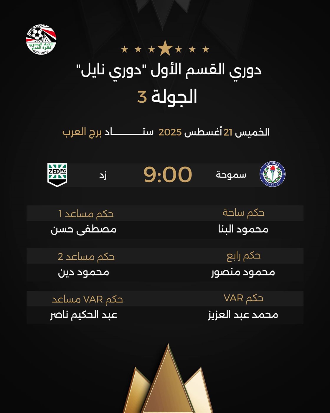 حكام مباراة سموحة ضد زد، فيتو