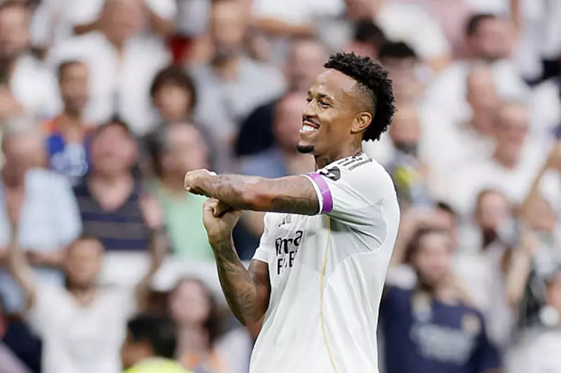 ميليتاو يحتفل بهدف ريال مدريد يتقدم على إسبانيول بهدف في الشوط الأول، فيتو