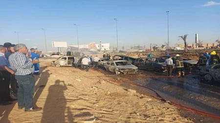 حريق طريق الواحات باكتوبر