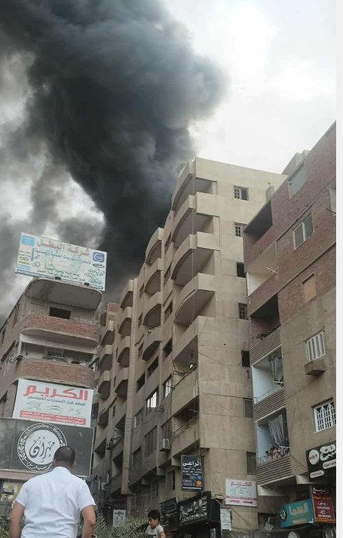 حريق عقار بمنطقة الحرفيين فى السلام
