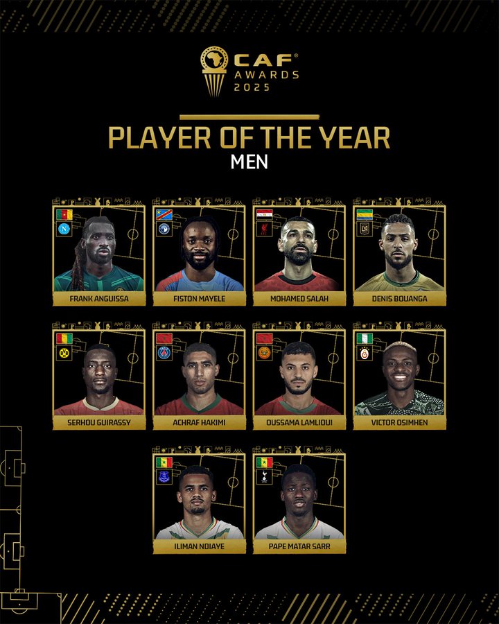 المرشحون لجائزة أفضل لاعب في أفريقيا