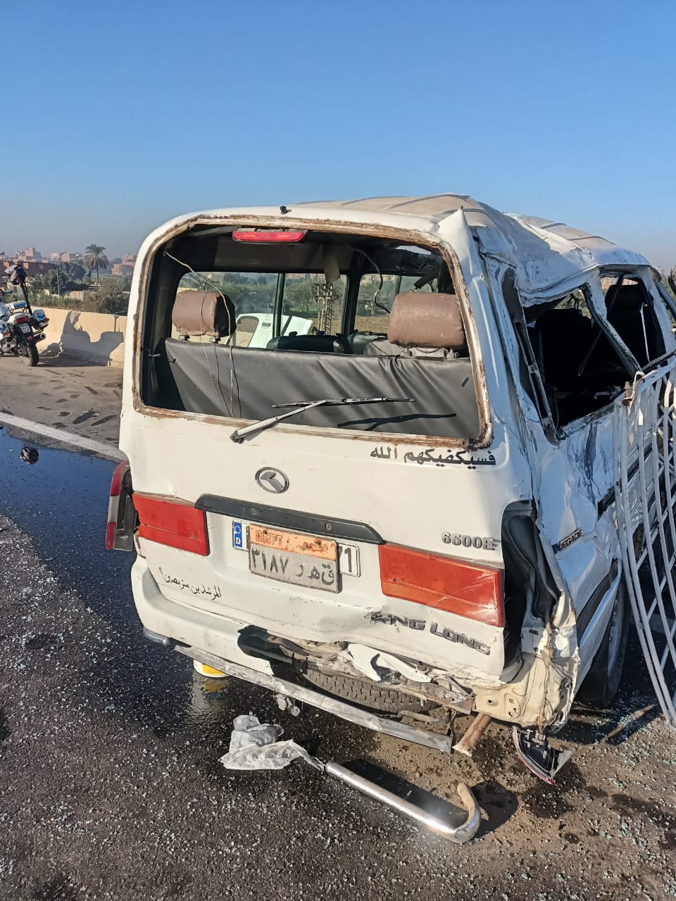 انقلاب &nbsp;ميكروباص بالطريق الحر، فيتو&nbsp;