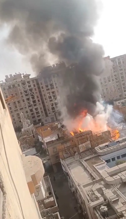حريق لوكيشن تصوير داخل ستوديو مصر