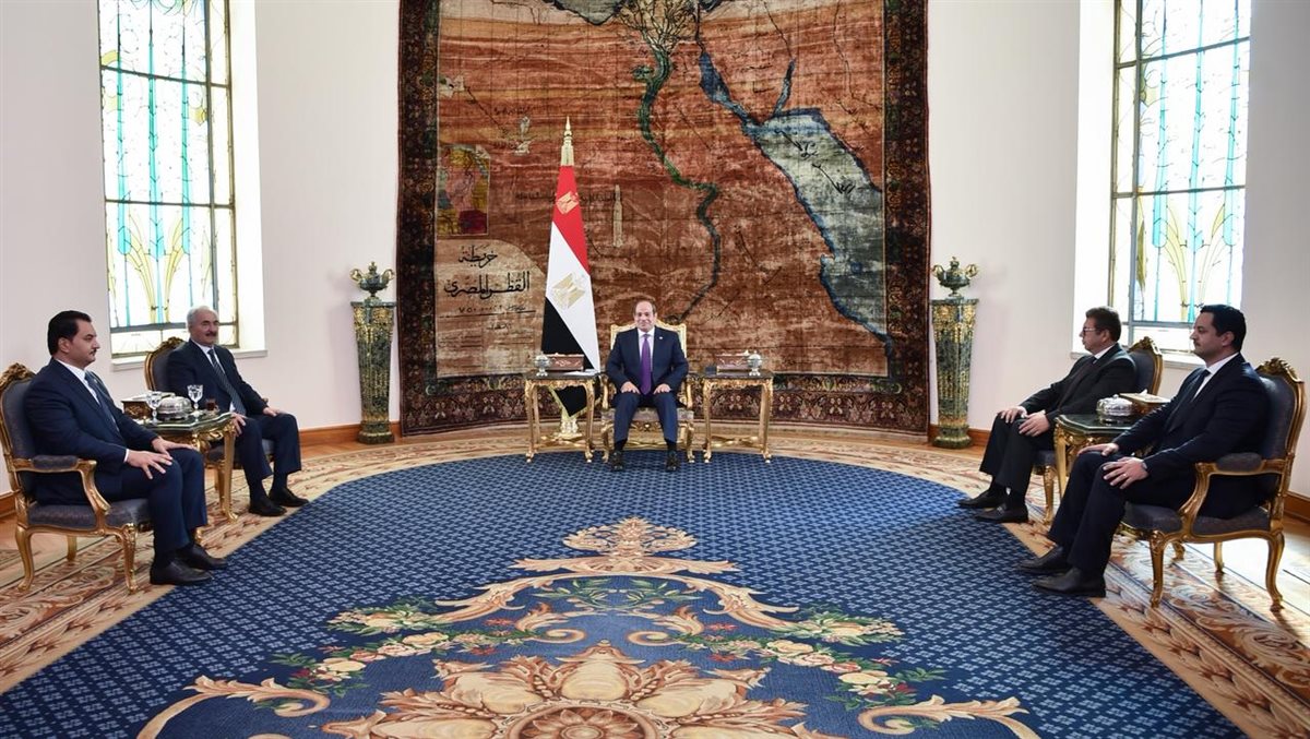 لقاء الرئيس السيسي والمشير خليفة حفتر&nbsp;