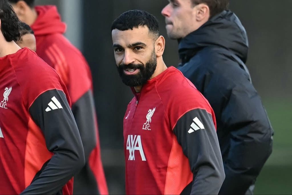 &nbsp;محمد صلاح في مران ليفربول