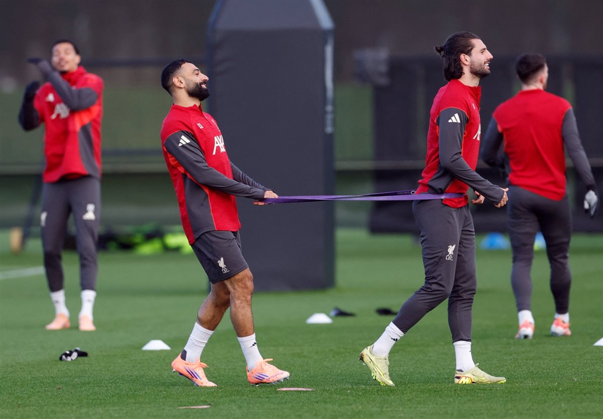 &nbsp;محمد صلاح في مران ليفربول