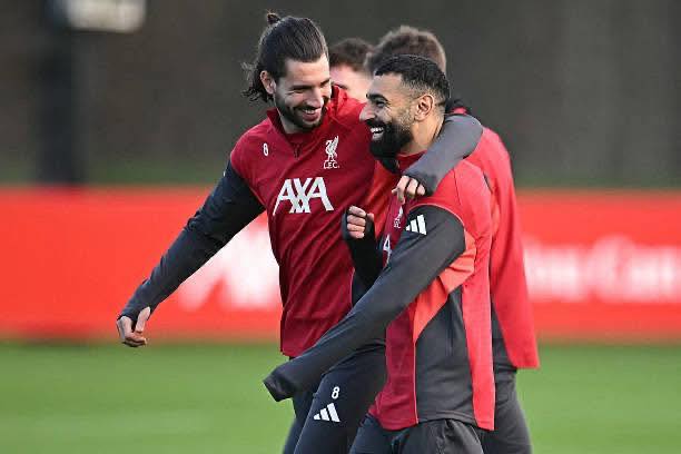 &nbsp;محمد صلاح في مران ليفربول