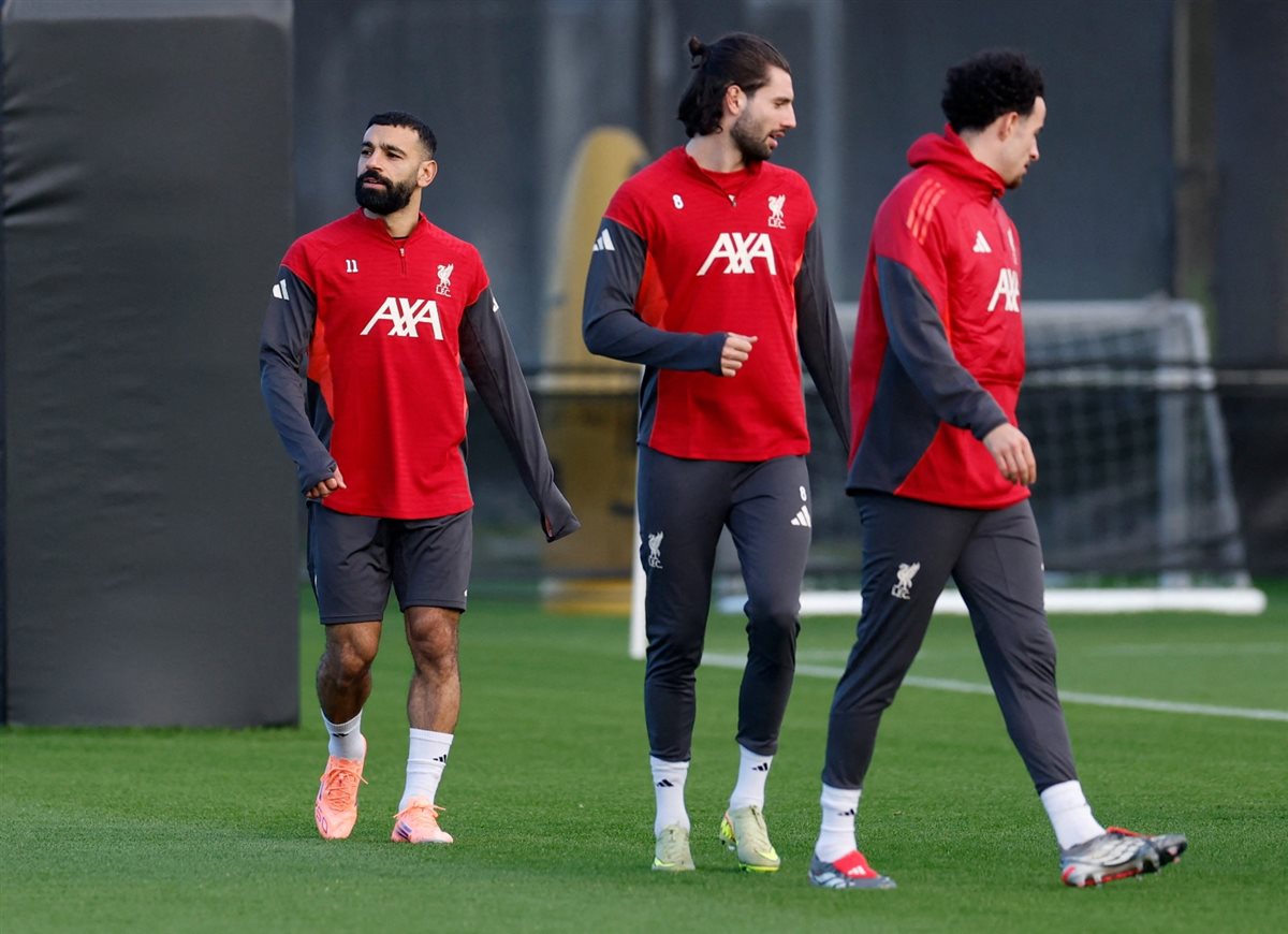 &nbsp;محمد صلاح في مران ليفربول