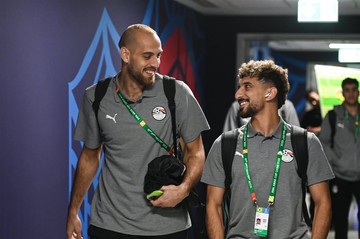 وصول منتخب مصر ملعب مباراة الأردن في كأس العرب