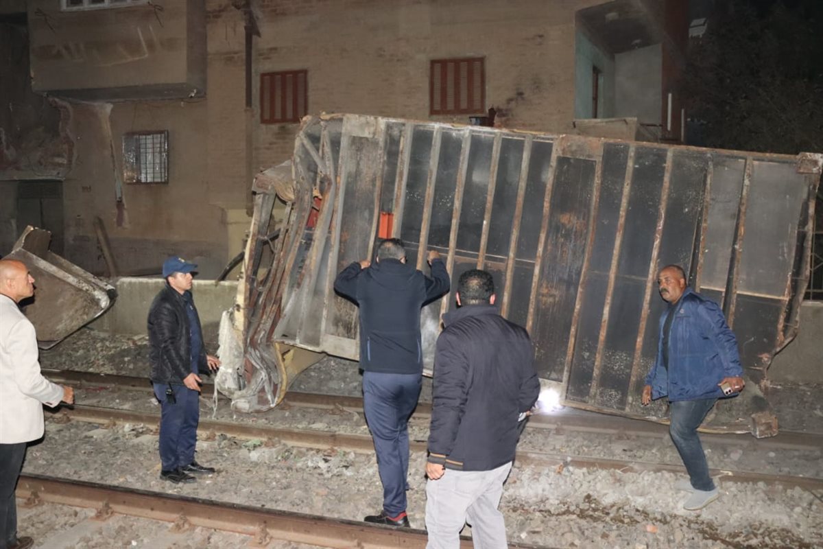 متابعة حادث حاويات قطار &nbsp;طوخ، فيتو&nbsp;