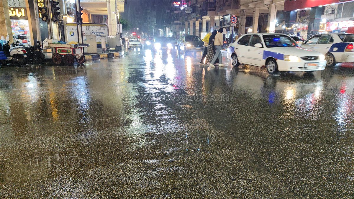 سقوط امطار غزيرة على بورسعيد، فيتو
