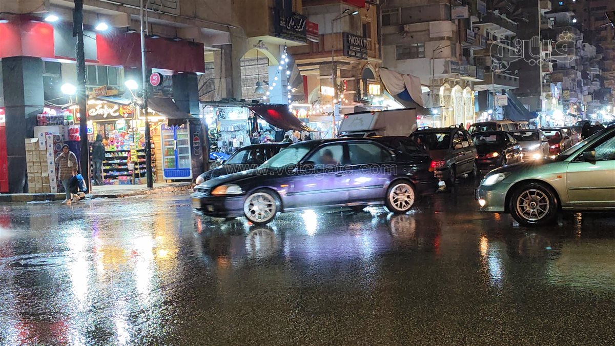 سقوط امطار غزيرة على بورسعيد، فيتو