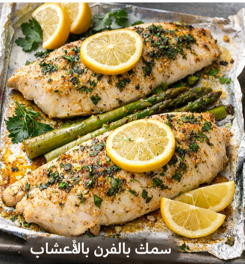 سمك بالفرن بالاعشاب