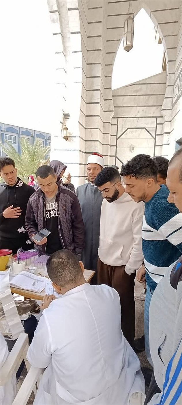 فعاليات الحملة القومية للتبرع بالدم، والتي انطلقت أمام مسجد رياض الجنة بدمياط الجديدة&nbsp;