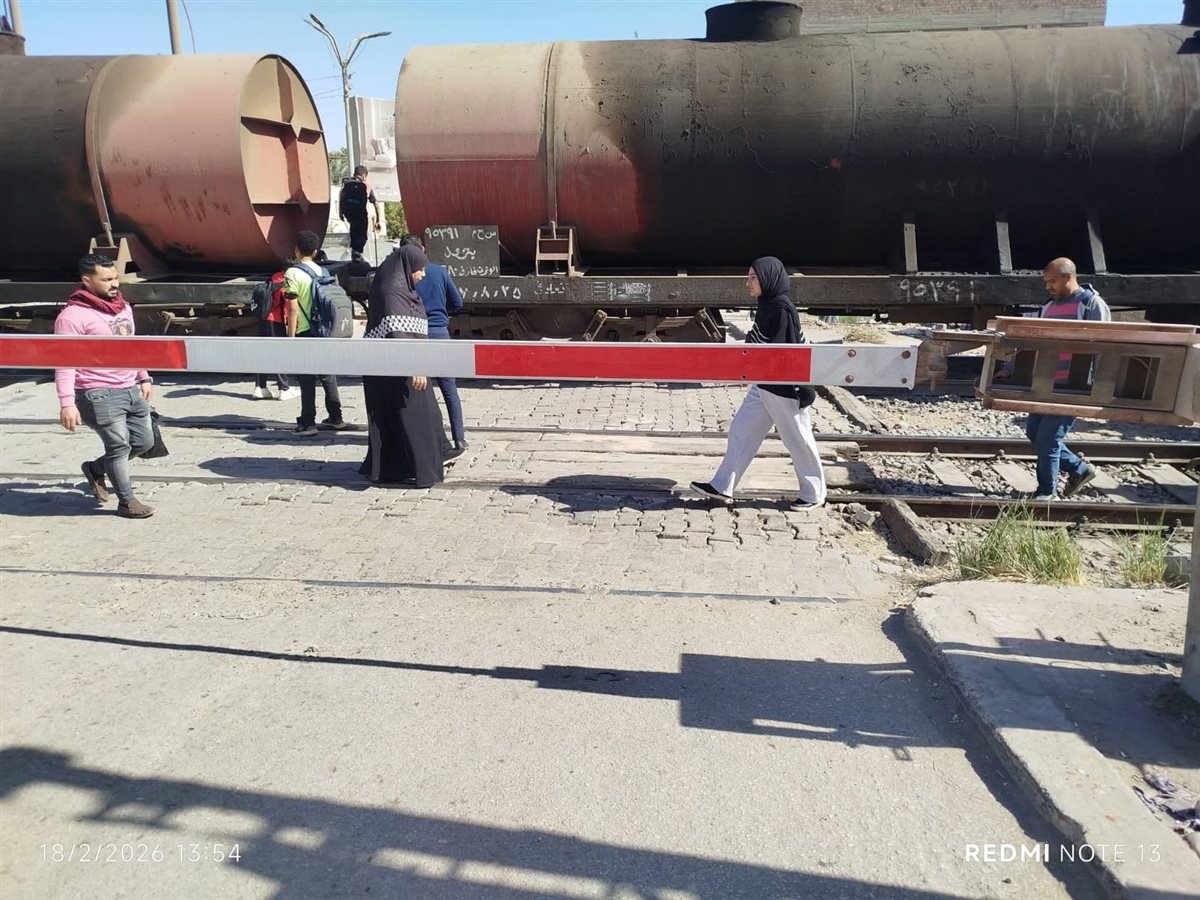 خروج قطار عن القضبان ببني سويف&nbsp;