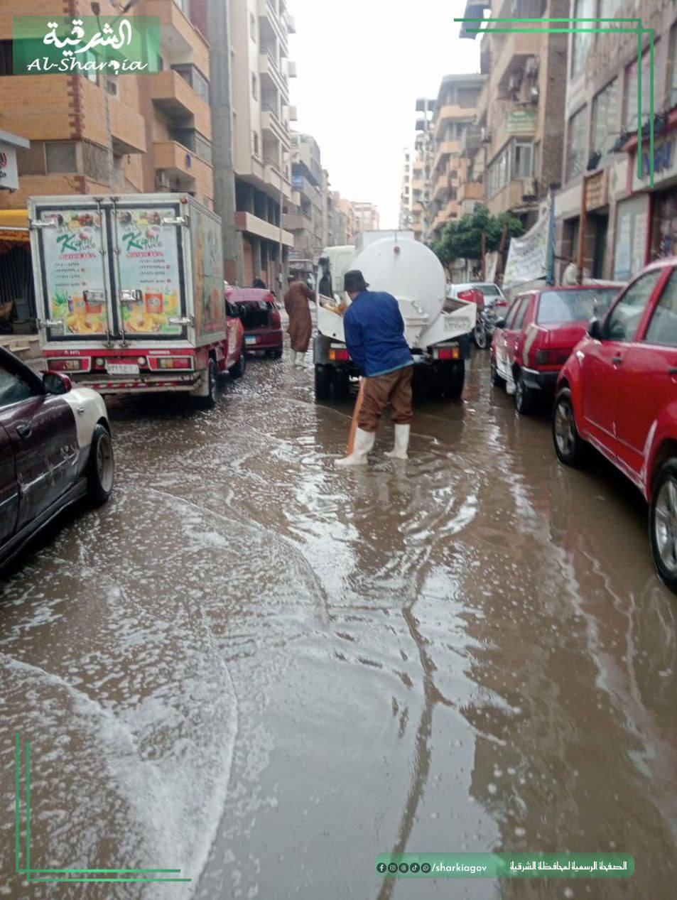 شفط المياة من شوارع الشرقية اليوم - فيتو