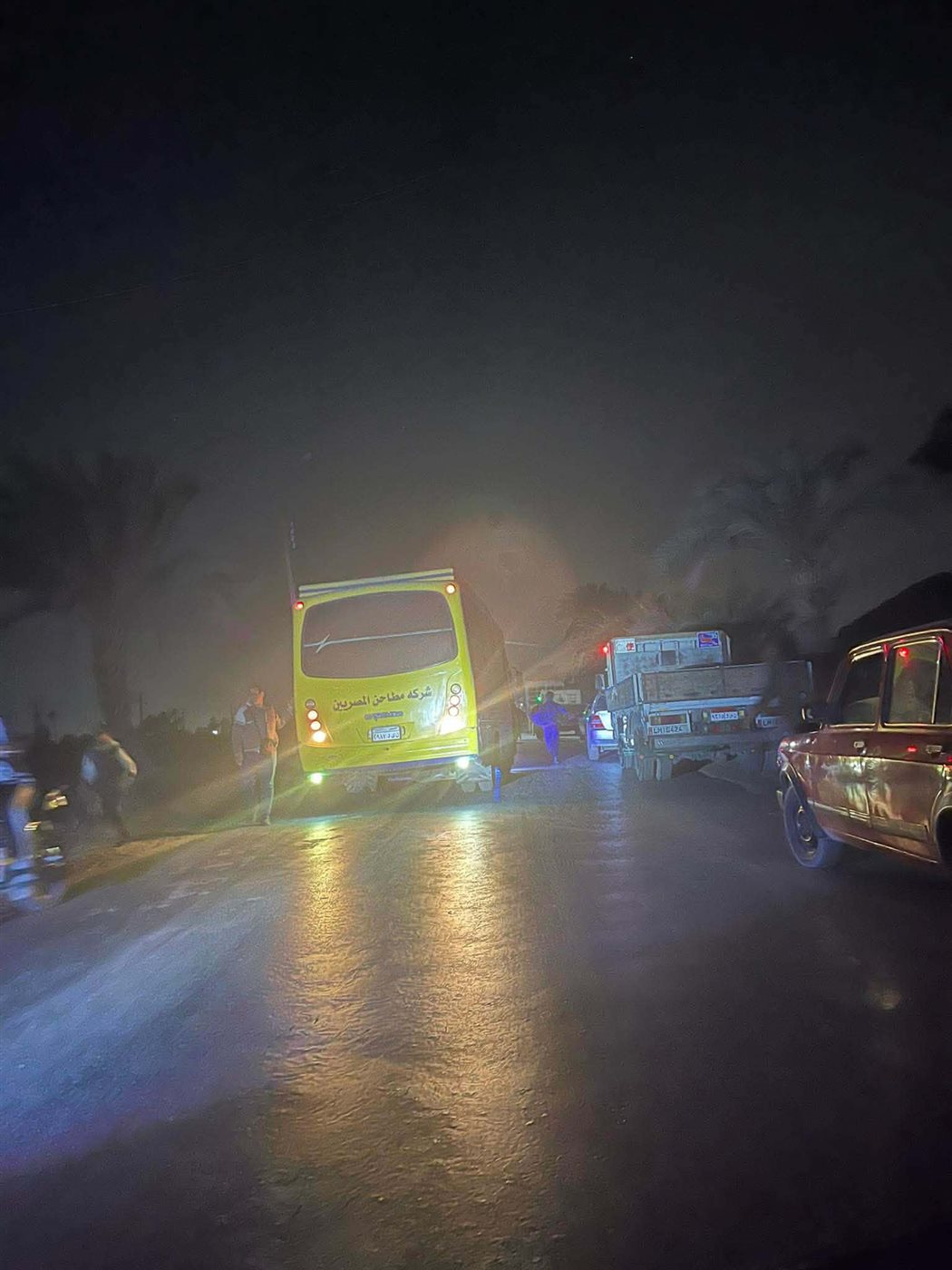 مصرع 3 شباب في تصادم سيارة نقل ثقيل مع 3 درجات بخارية أمام زاوية سلطان بالمنيا