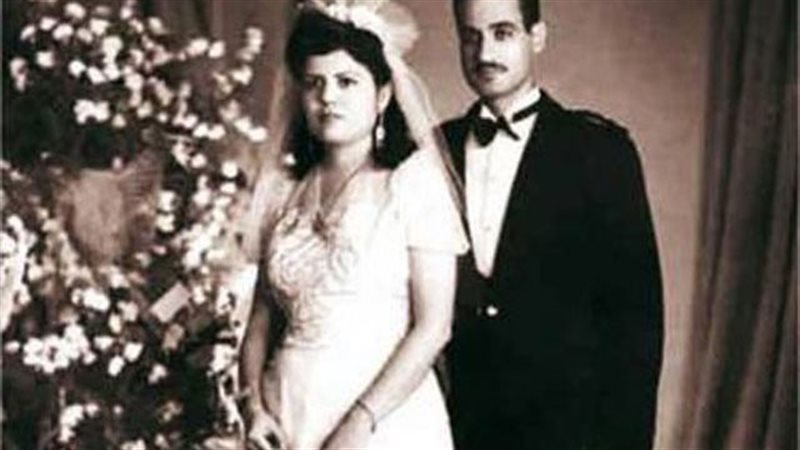 صورة زفاف جمال عبد الناصر وتحية كاظم&nbsp;