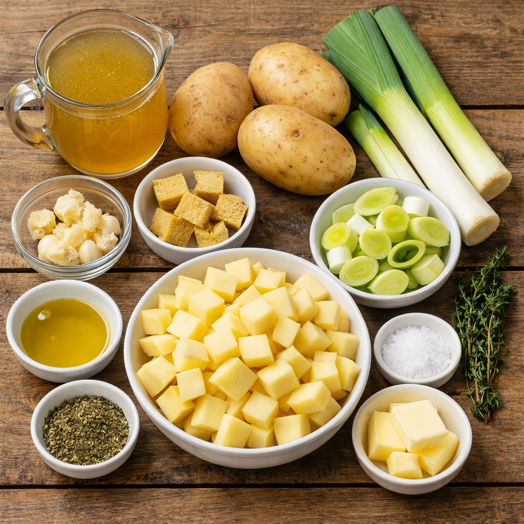 مكونات شوربة البطاطس والكرات