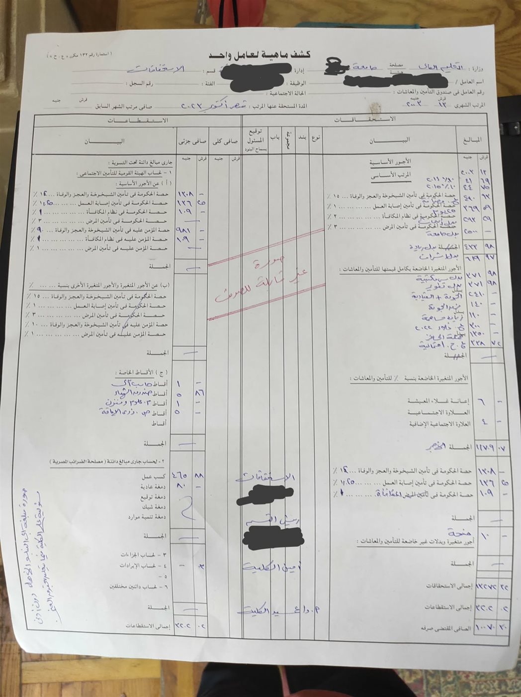 مفردات مرتب احد أعضاء هيئة التدريس&nbsp;