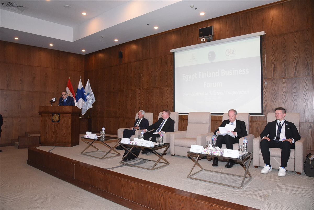 أحمد الوكيل خلال ملتقى الأعمال المصري الفنلندي، فيتو