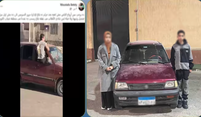 ضبط واقعة قيادة طفل لسيارة ملاكي واستعراض خطر في شوارع السويس