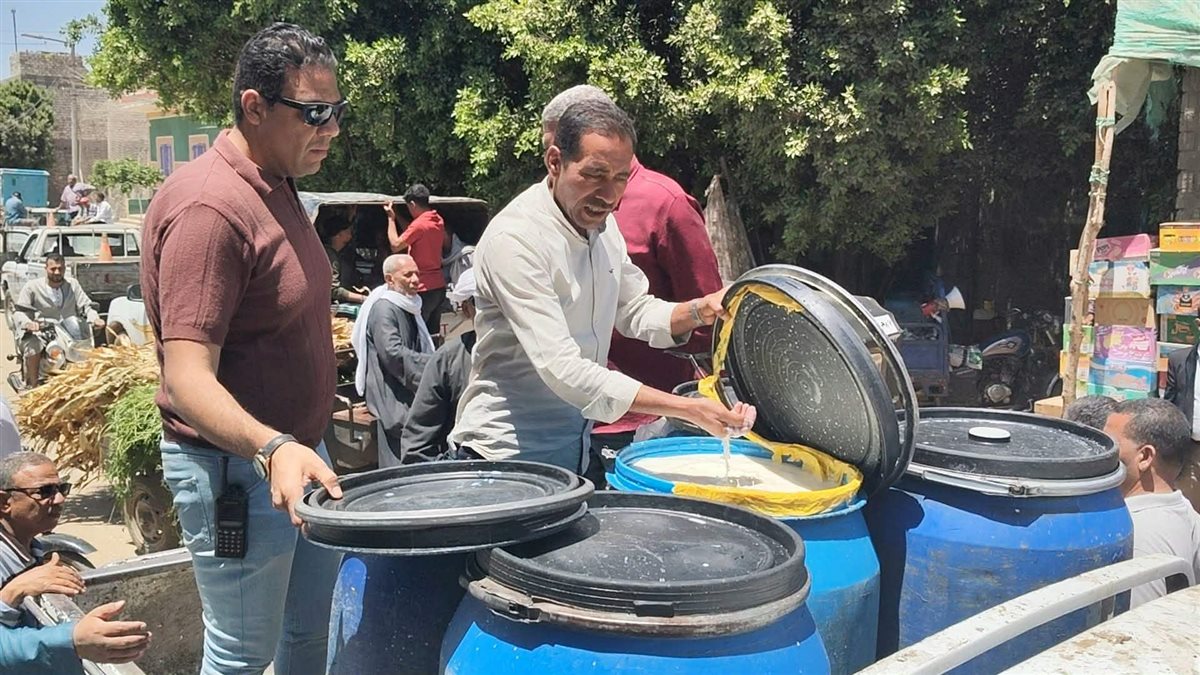 نص طن ألبان مضروبة، حملة المنيا تضبط 500 كيلو فاسد