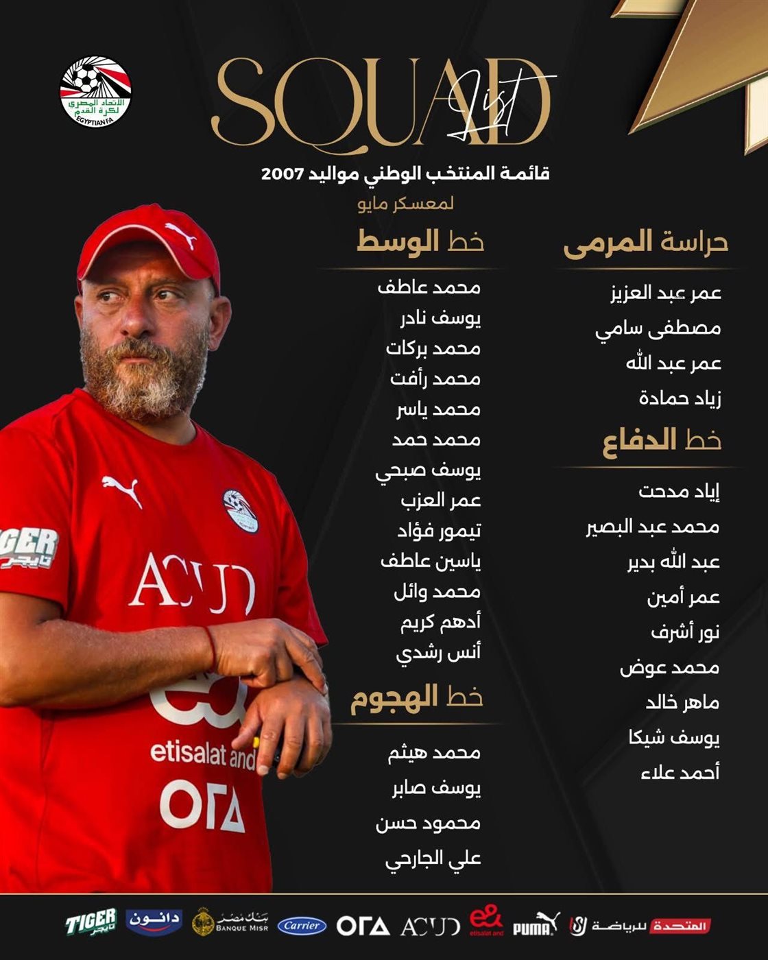 قائمة منتخب الشباب بمعسكر مايو، فيتو