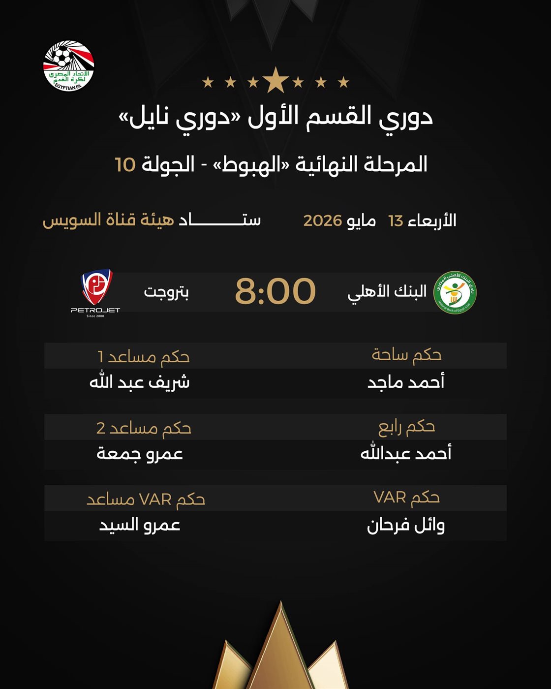 حكام مباراة البنك الأهلي ضد بتروجت، فيتو