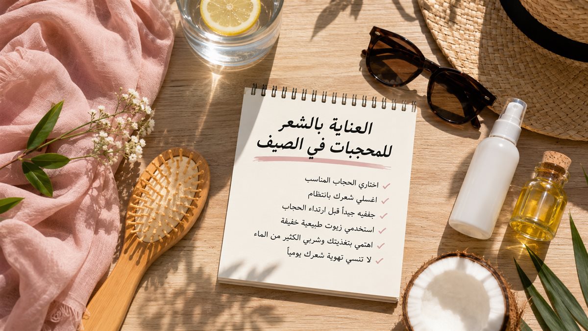 العناية بشعر المحجبات صيفًا