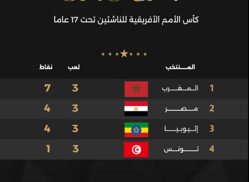 ترتيب مجموعة مصر في أمم افريقيا للناشئين، فيتو