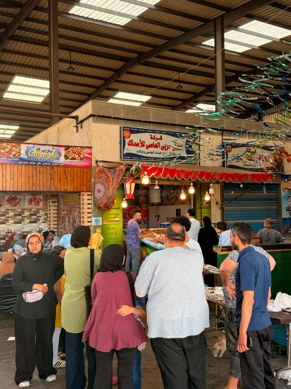 سوق السمك الحضاري ببورسعيد خلال رابع أيام عيد الأضحى المبارك&nbsp;
