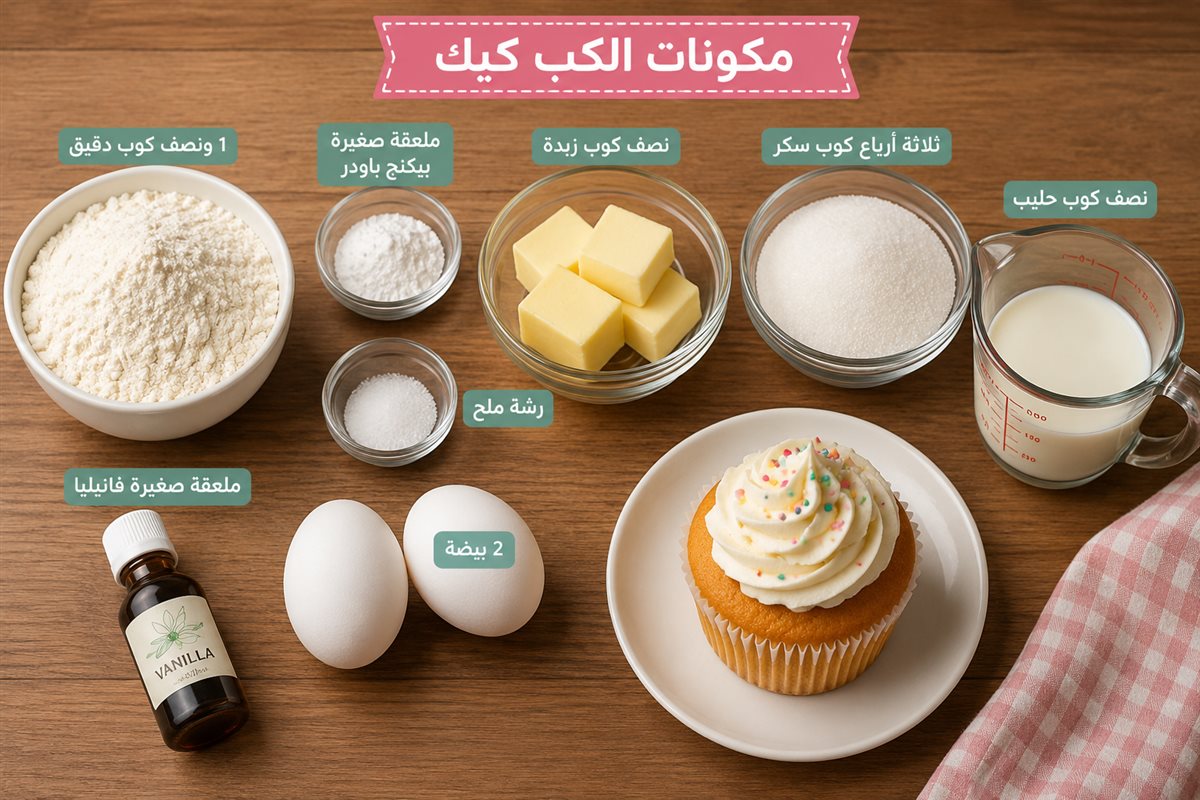 مكونات الكب كيك