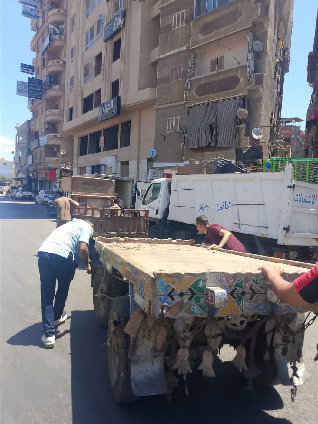 حملة لازالة الاشغالات بشوارع دمياط&nbsp;