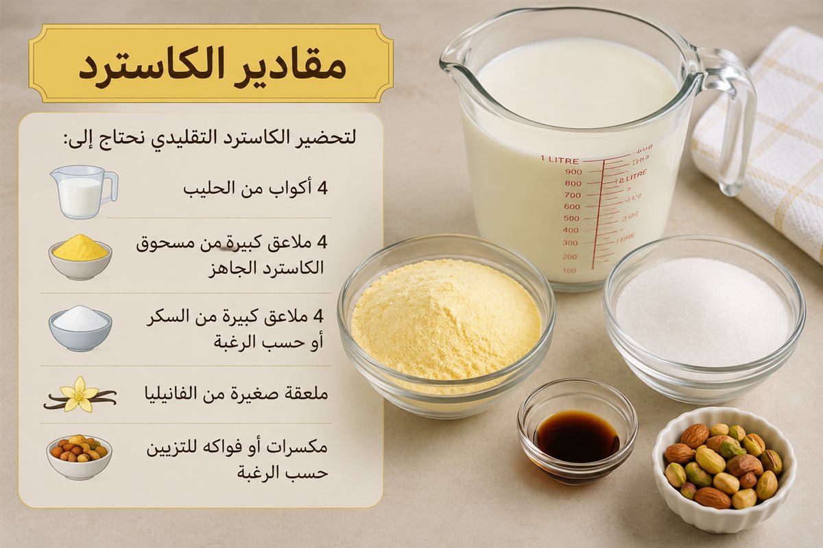 مقادير الكاسترد