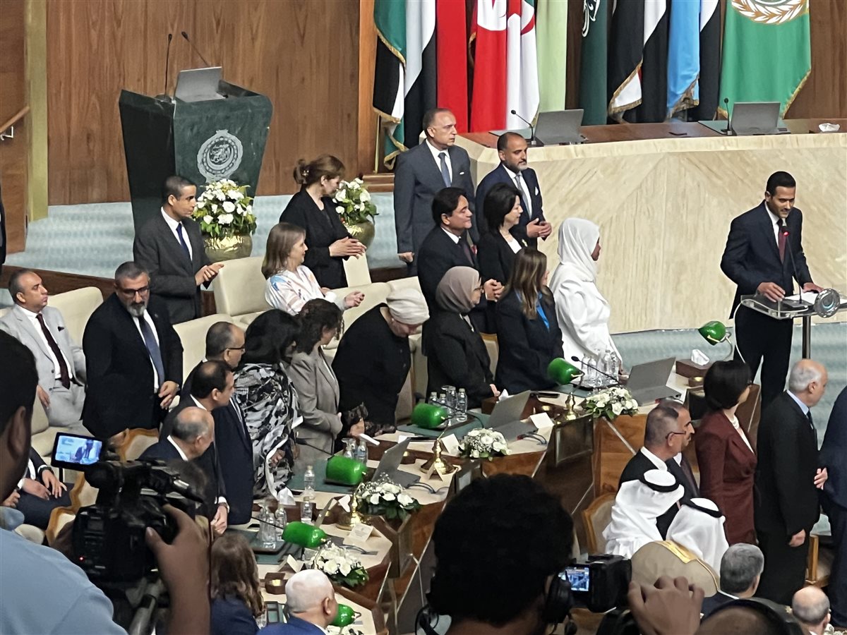 بدء حفل توديع أبو الغيط وحسام زكى بالجامعة العربية، فيتو