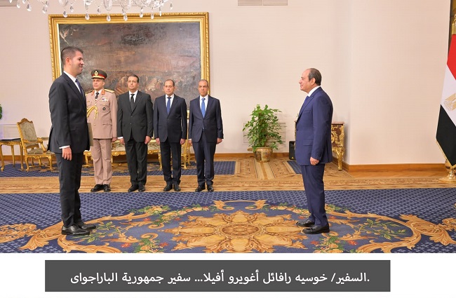 &nbsp; 17 سفيرًا جديدًا يسلمون أوراق اعتمادهم للرئيس السيسي