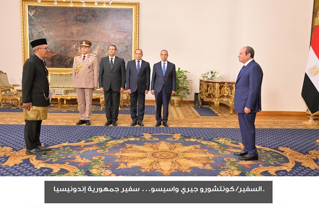 &nbsp; 17 سفيرًا جديدًا يسلمون أوراق اعتمادهم للرئيس السيسي