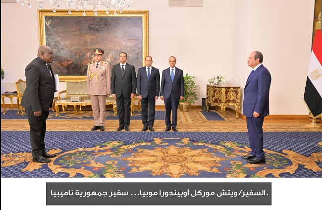 &nbsp; 17 سفيرًا جديدًا يسلمون أوراق اعتمادهم للرئيس السيسي