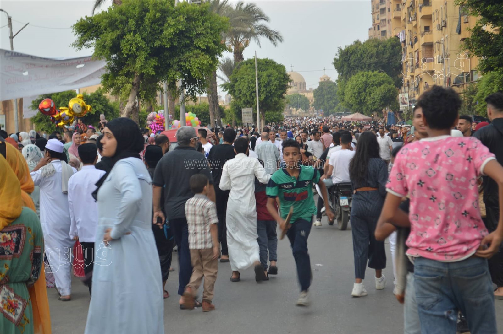 اختلاط النساء والرجال.. أبرز مشاهد صلاة عيد الاضحي في مسجد عمرو بن العاص (1)
