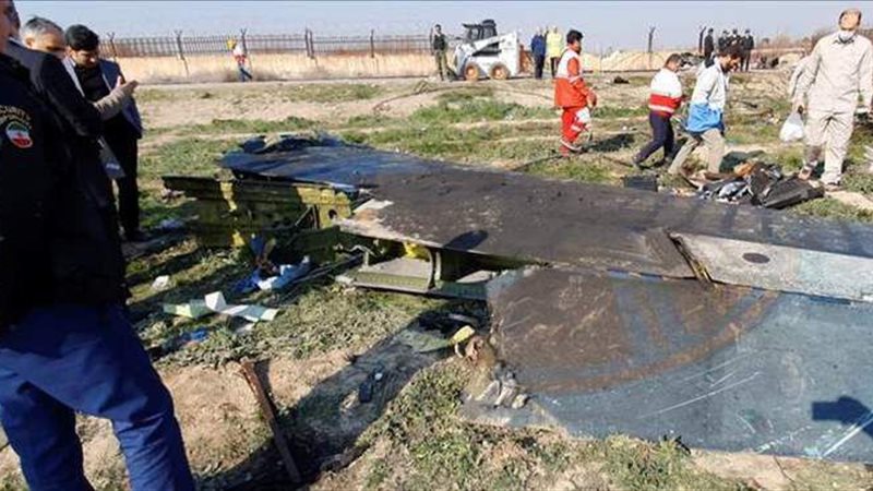 حطام الطائرة الأوكرانية