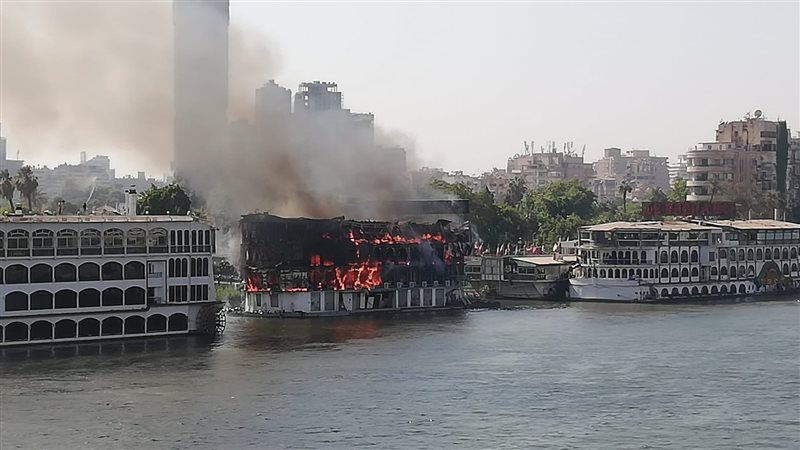 حريق مركب فى الزمالك