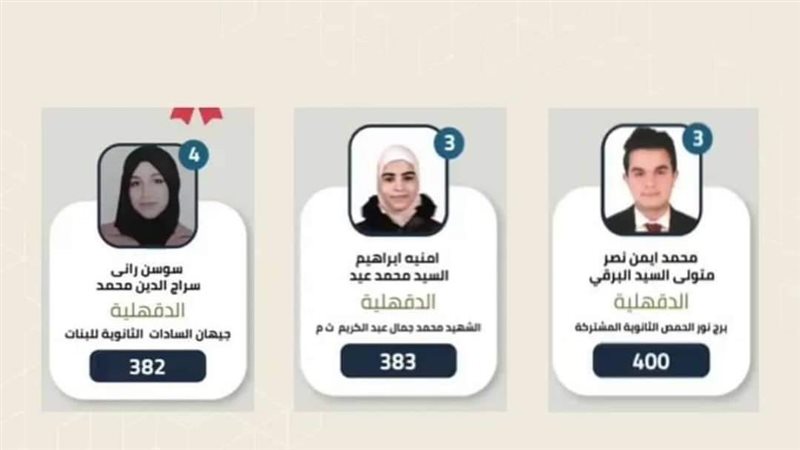 اوائل الثانوية علي